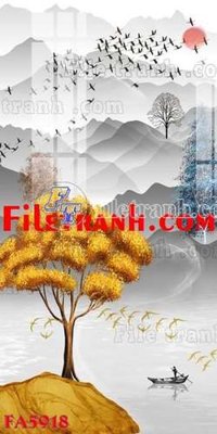 Tải file gốc in lụa File gốc in bộ tranh decor treo tráng gương canvas FA5918 siêu nét