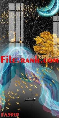File tranh File gốc in bộ tranh decor treo tráng gương canvas FA5919 (ảnh gốc) in trần 3D