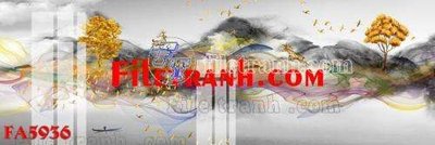 File ảnh File gốc in bộ tranh decor treo tráng gương canvas FA5936 (gốc) in PP, decal