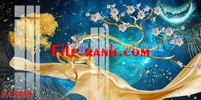 File gốc File gốc in bộ tranh decor treo tráng gương canvas FA5958 (trang trí) cho phòng khách