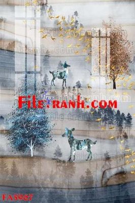 File gốc File gốc in bộ tranh decor treo tráng gương canvas FA5967 (in lụa) chi tiết cao