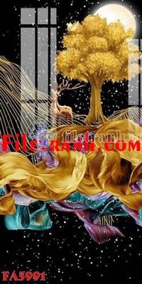 File in trần File gốc in bộ tranh decor treo tráng gương canvas FA5991 (file gốc) chủ đề vũ trụ