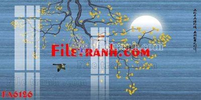File in trần File gốc in bộ tranh decor treo tráng gương canvas FA6126 (bản gốc 3D) sống động