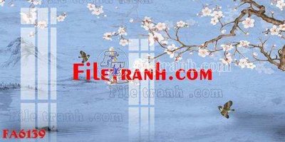 Download file gốc File gốc in bộ tranh decor treo tráng gương canvas FA6139 (in lụa) tranh 3D