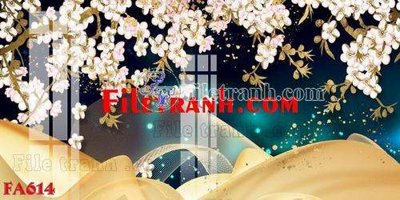 Tải file File gốc in bộ tranh decor treo tráng gương canvas FA614 (gốc) chủ đề hoa sen