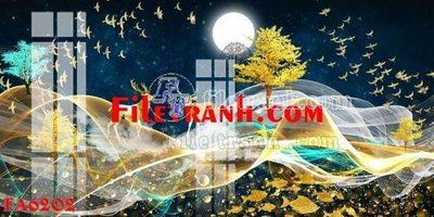 File gốc File gốc in bộ tranh decor treo tráng gương canvas FA6202 (in 3D) cho trang trí