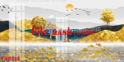 File gốc File gốc in bộ tranh decor treo tráng gương canvas FA6212 (in lụa) trang trí tường