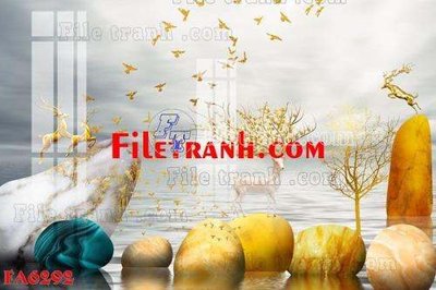 Download file tranh PSD File gốc in bộ tranh decor treo tráng gương canvas FA6292 để chỉnh sửa