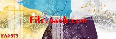 File in trần File gốc in bộ tranh decor treo tráng gương canvas FA6373 (bản gốc) hoa văn