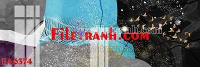 File in trần File gốc in bộ tranh decor treo tráng gương canvas FA6374 (bản gốc) đại dương