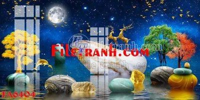 Tải về hình ảnh gốc File gốc in bộ tranh decor treo tráng gương canvas FA6404 sắc nét