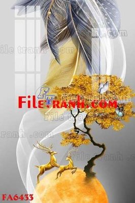 Hình ảnh gốc File gốc in bộ tranh decor treo tráng gương canvas FA6433 (để in khổ lớn)