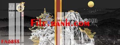 File in trần File gốc in bộ tranh decor treo tráng gương canvas FA6855 (bản gốc) đại dương