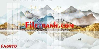 File ảnh File gốc in bộ tranh decor treo tráng gương canvas FA6970 (gốc) trang trí khách sạn