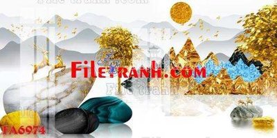 File gốc File gốc in bộ tranh decor treo tráng gương canvas FA6974 (in ấn) màu sắc trung thực