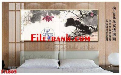 File tranh File gốc in bộ tranh decor treo tráng gương canvas FA865 (gốc) in film