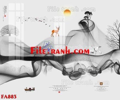 File tranh File gốc in bộ tranh decor treo tráng gương canvas FA883 (file gốc) chủ đề phong thủy