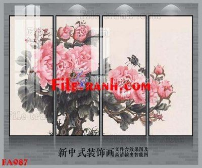 Tải file File gốc in bộ tranh decor treo tráng gương canvas FA987 (gốc) làm file tranh quảng cáo