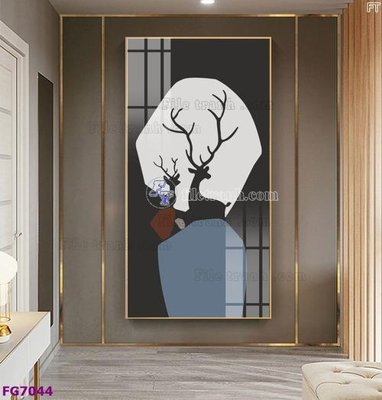 File gốc File bộ tranh tráng gương hiện đại FG7044 (in 3D) cho trang trí