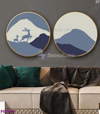 File tranh File bộ tranh tráng gương hiện đại FG7049 (bản gốc) treo phòng ăn