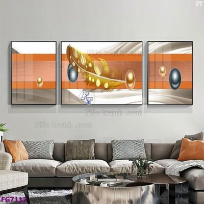 Cung cấp file tranh gốc File bộ tranh tráng gương hiện đại FG7112 độc quyền