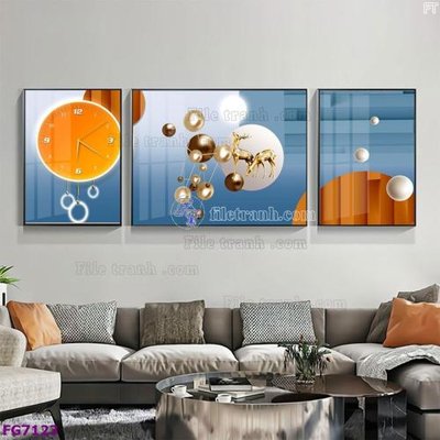 Download file gốc File bộ tranh tráng gương hiện đại FG7123 (in mica) 3D