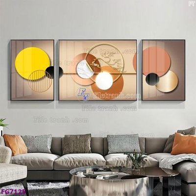 File tranh File bộ tranh tráng gương hiện đại FG7125 (gốc) phong cách tối giản