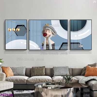 File PSD File bộ tranh tráng gương hiện đại FG7126 (bản gốc) cho nhà in