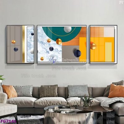 Download file gốc File bộ tranh tráng gương hiện đại FG7141 (in mica) 3D