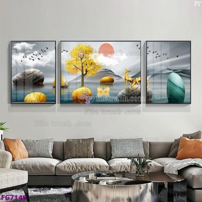 Tải file File bộ tranh tráng gương hiện đại FG7148 (gốc) làm file quảng cáo