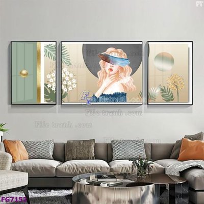 Tải file gốc File bộ tranh tráng gương hiện đại FG7152 (in khổ lớn) không mờ