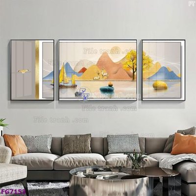 File tranh File bộ tranh tráng gương hiện đại FG7153 (gốc) chủ đề trẻ em