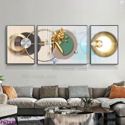 File gốc File bộ tranh tráng gương hiện đại FG7173 (in mica) trang trí