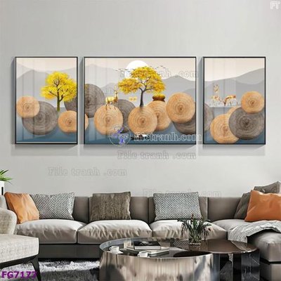 File gốc File bộ tranh tráng gương hiện đại FG7177 (trang trí) phòng ngủ