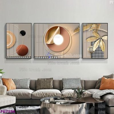 File tranh File bộ tranh tráng gương hiện đại FG7194 (gốc) chủ đề trừu tượng
