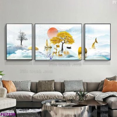 Download file tranh PSD File bộ tranh tráng gương hiện đại FG7239 để chỉnh sửa