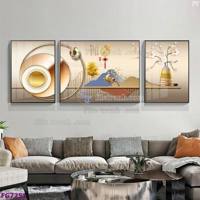 File in lụa File bộ tranh tráng gương hiện đại FG7251 (phong cảnh) File bộ tranh tráng gương hiện đại FG7251