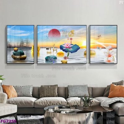File tranh File bộ tranh tráng gương hiện đại FG7255 (ảnh gốc) sắc nét hoàn hảo