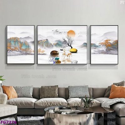 Download file gốc File bộ tranh tráng gương hiện đại FG7276 (in mica) trong suốt