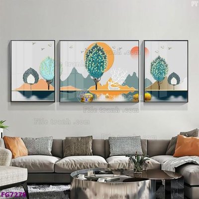 Mua file gốc File bộ tranh tráng gương hiện đại FG7278 (in ấn) tại Filetranh.com