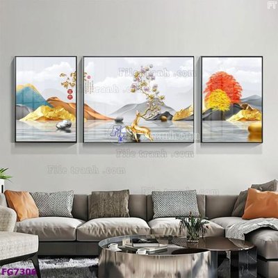 File PSD File bộ tranh tráng gương hiện đại FG7306 (chất lượng in ấn)