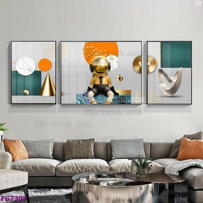 File PSD File bộ tranh tráng gương hiện đại FG7307 (gốc) tách lớp chi tiết