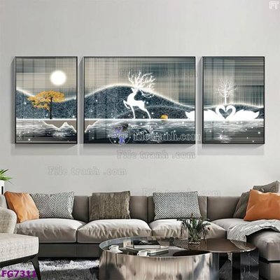 File gốc File bộ tranh tráng gương hiện đại FG7311 (trang trí) cho phòng khách