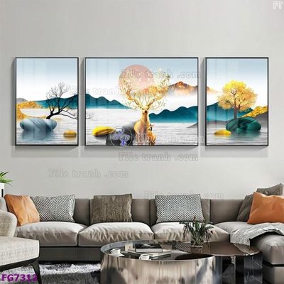 File gốc File bộ tranh tráng gương hiện đại FG7312 (thiết kế) độc quyền