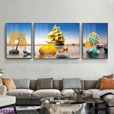 Cung cấp file tranh gốc File bộ tranh tráng gương hiện đại FG7321 độc quyền