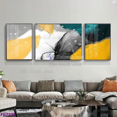 File ảnh gốc File bộ tranh tráng gương hiện đại FG7337 (chuyên in mica)