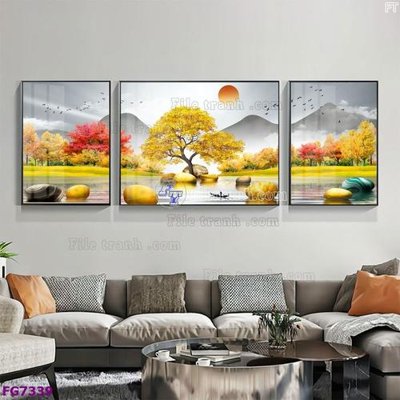 File PSD File bộ tranh tráng gương hiện đại FG7339 (bản gốc) đã tách nền