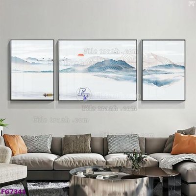 File in lụa File bộ tranh tráng gương hiện đại FG7341 (chất lượng cao) File bộ tranh tráng gương hiện đại FG7341