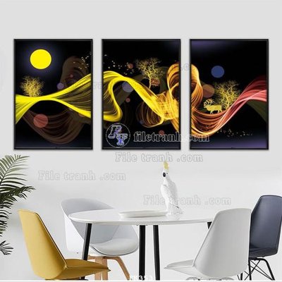 File in trần File tranh hiện đại pha lê gương FK353 (file gốc) xuyên sáng