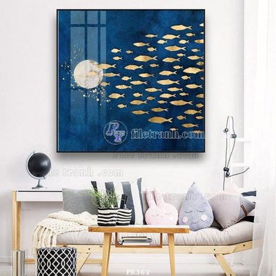 File gốc File tranh hiện đại pha lê gương FK362 (in lụa) tranh thuận buồm